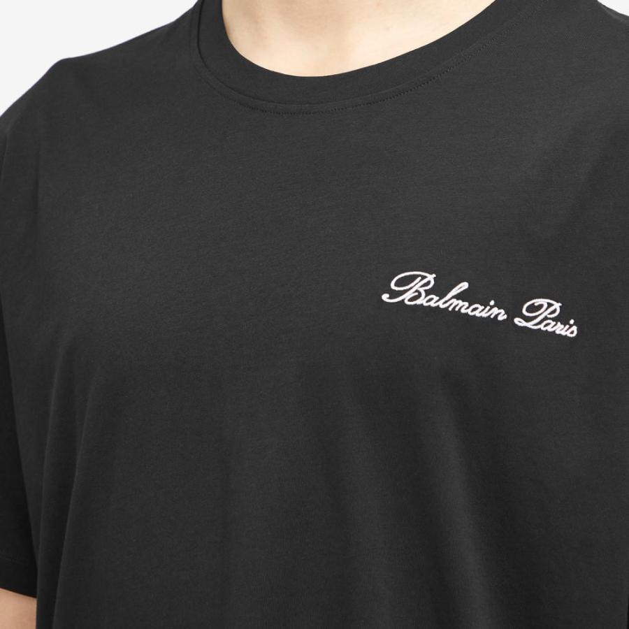 バルマン (Balmain) メンズ Tシャツ トップス Signature Logo T-Shirt (Black/White)｜nul-select｜05