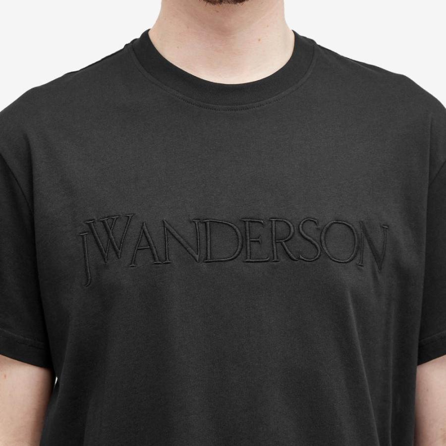 J.W.アンダーソン (JW Anderson) メンズ Tシャツ トップス Logo Embroidery T-Shirt (Black)｜nul-select｜05