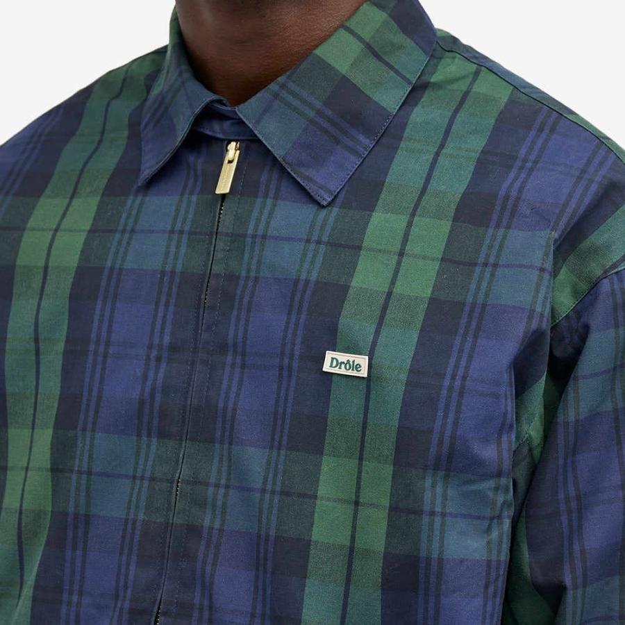 ドロール ド ムッシュ (Drole de Monsieur) メンズ ジャケット アウター Tartan Logo Harrington Jacket (Green)｜nul-select｜05