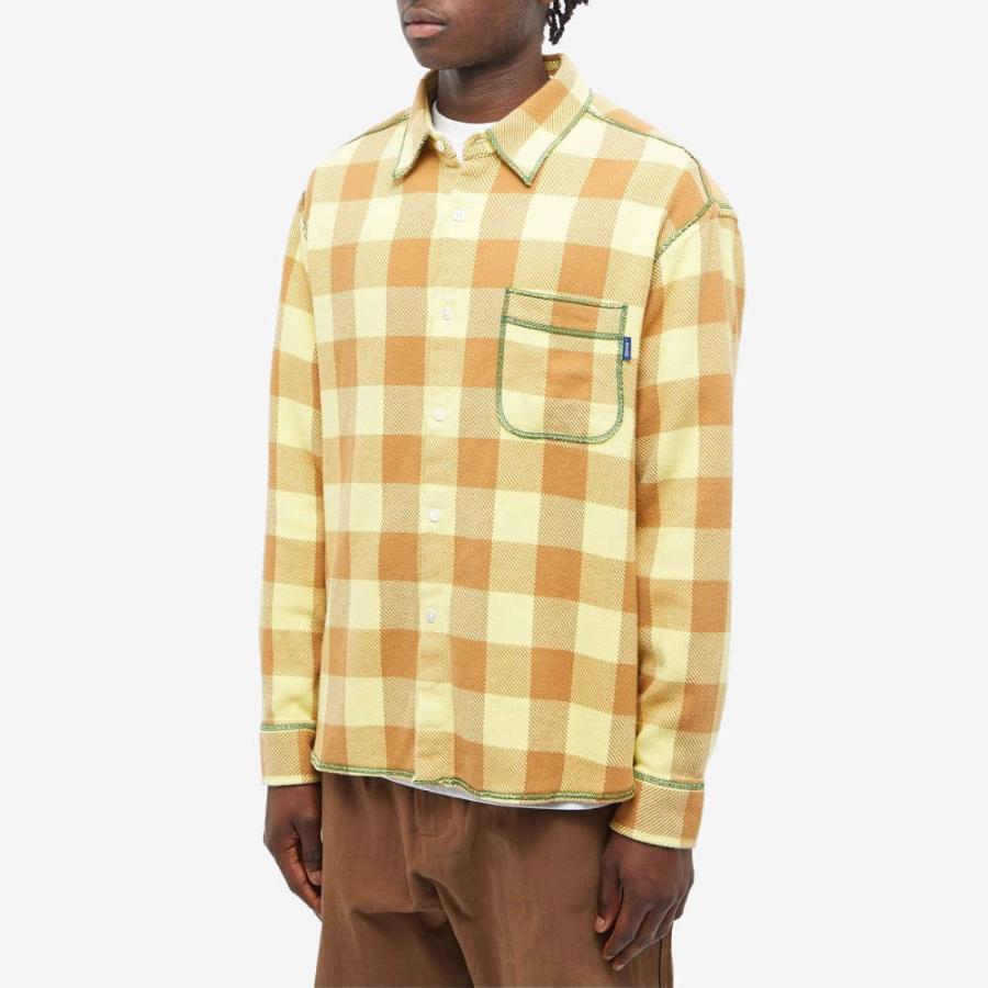 アウェイク (Awake NY) メンズ トップス Contrast Stitch Flannel Shirt (Yellow/Brown)｜nul-select｜02