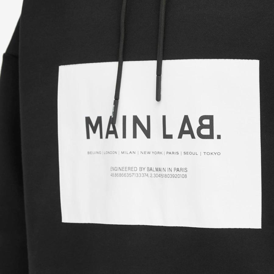 バルマン (Balmain) メンズ パーカー トップス Main Lab Logo Hoodie (Black/White)｜nul-select｜05