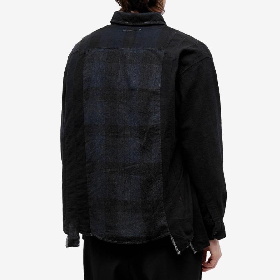 販売公式 ニードルズ (Needles) メンズ シャツ トップス Rebuild 7 Cuts Over Dyed Flannel Shirt (Black)