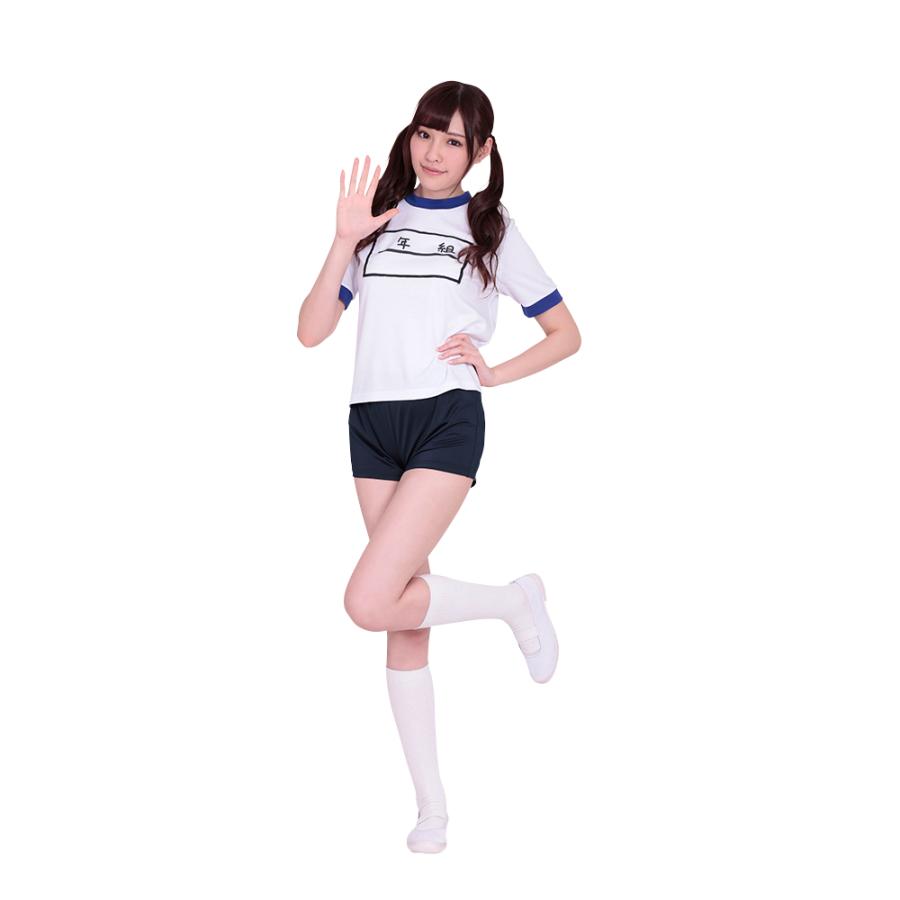 コスプレ 衣装 ゼッケン付き体操服 ネイビー ピンク 体育祭 運動会