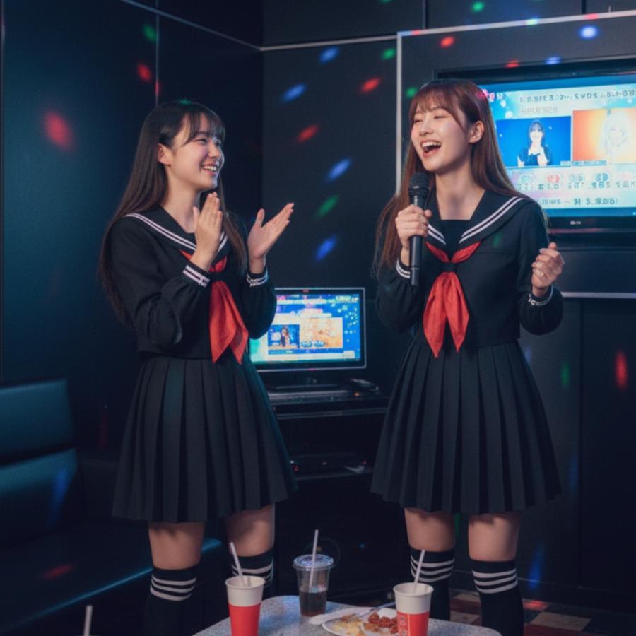 コスプレ 衣装 長袖 セーラー服 女子高生 コスチューム 2本ライン 赤