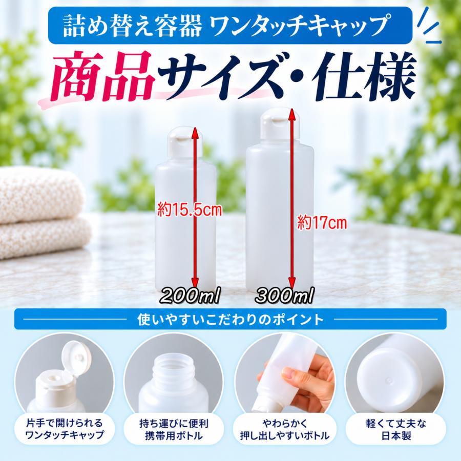 詰め替え容器 200ml 半透明 単品 小分け PEボトル アルコール対応