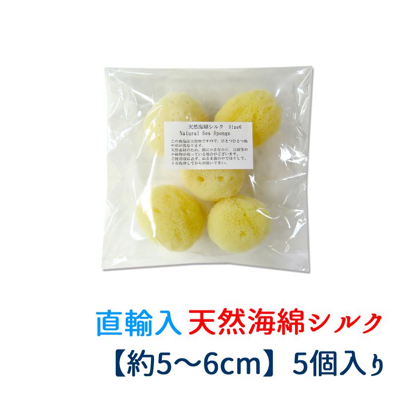 海綿 業務用 スポンジ 天然 シルク Natural Sea Sponge サイズ6 約5