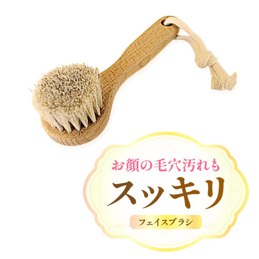 フェイスブラシ 馬毛 顔用 15cm やや硬め ソフト 馬毛100