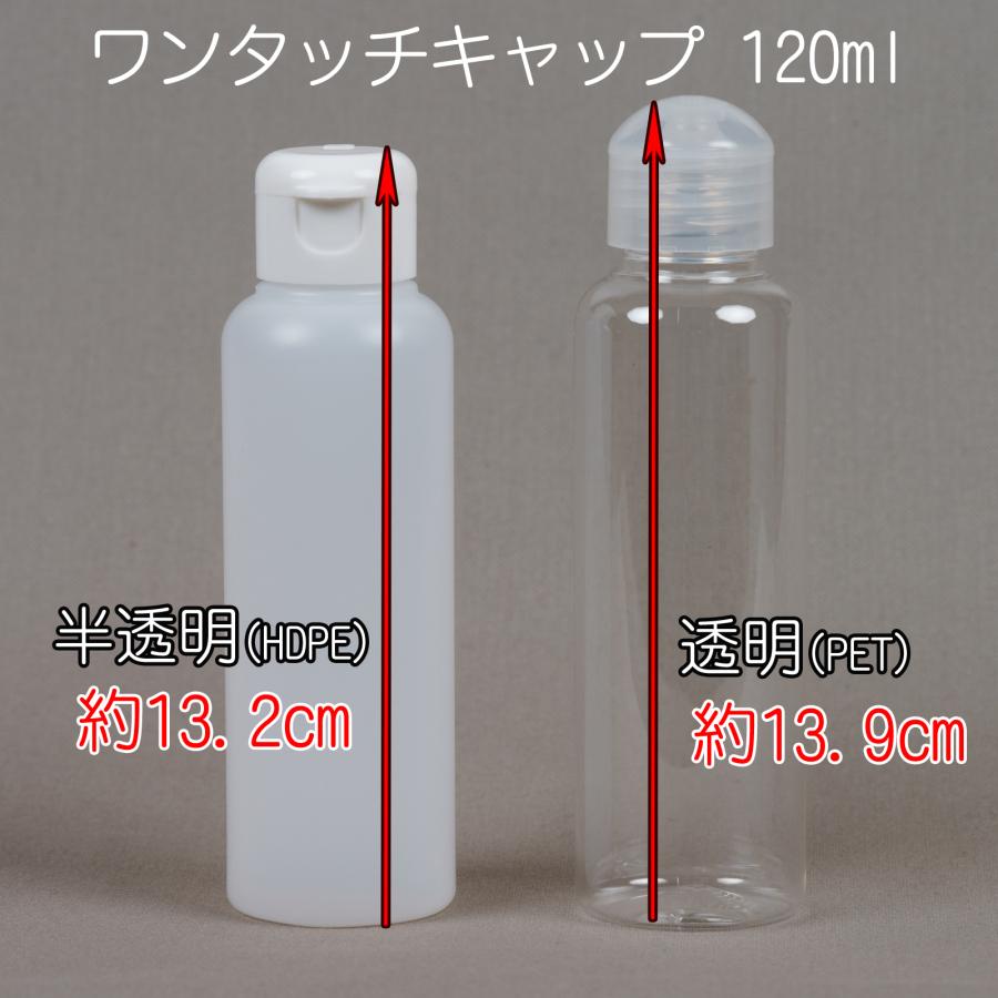 詰め替え容器 透明 ボトル 120ml ワンタッチキャップ 単品（1本） PET