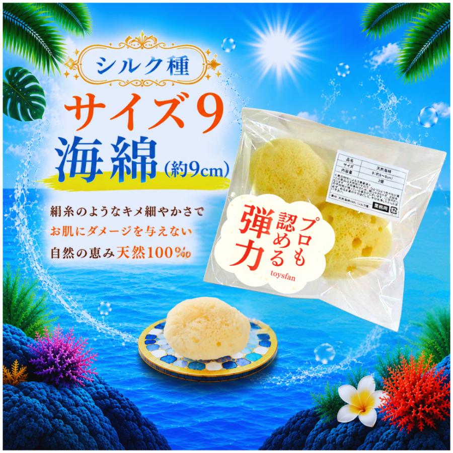 天然大海綿 クリーム色 約15cm 海綿 ドラッグストア スポンジ 天然 シルクサイズ9 特大 8〜9cm 大粒2