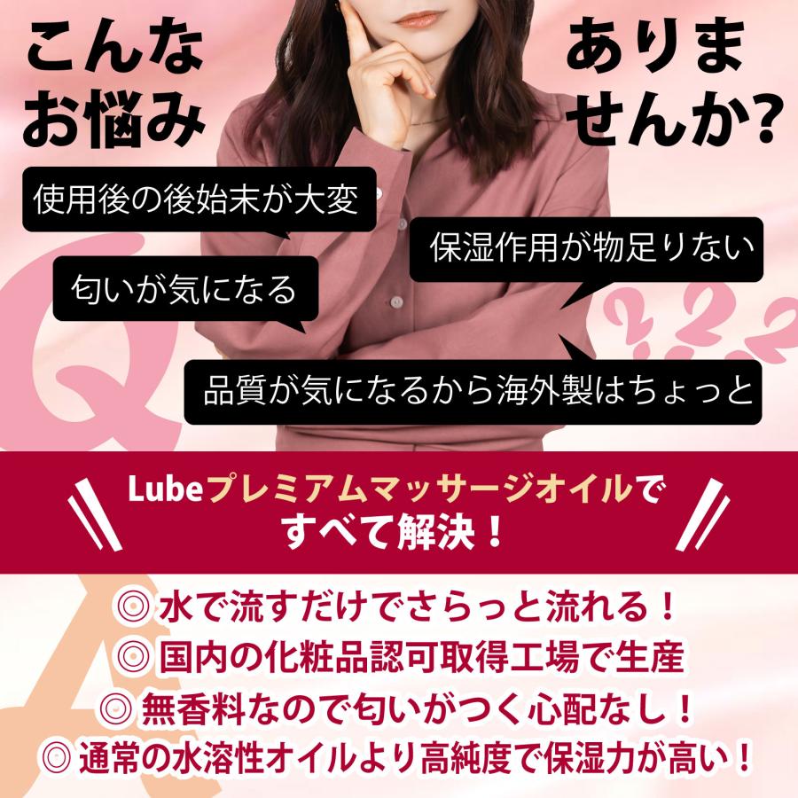 マッサージオイル 水溶性 ポンプ容器 500ml Lube 濃厚プレミアム 無