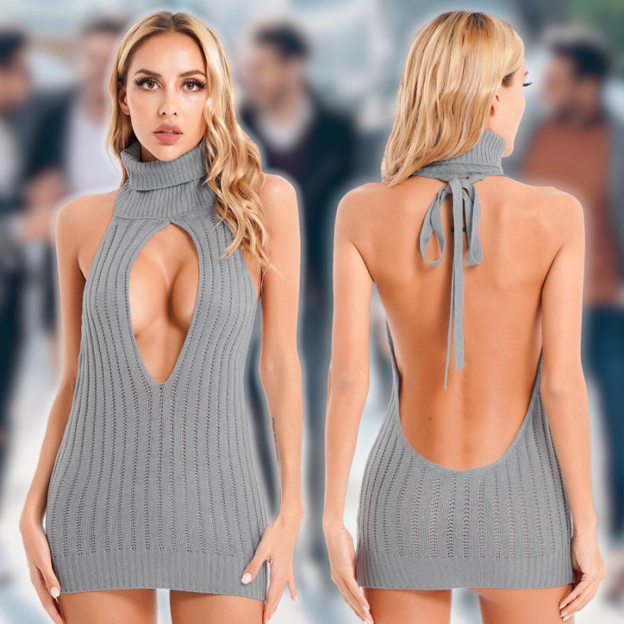 コスプレ 衣装 女性用 童貞を殺すセーター グレー ニット ノースリーブ