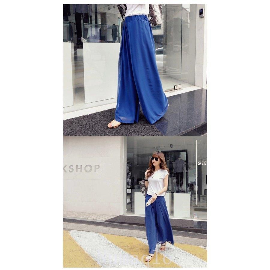 ガウチョパンツシフォンウエストゴムハワイアンロングレディースワイドパンツ大きいサイズ春夏リゾートビーチウェア海おしゃれ Pgjlvmo9pn ファッション Spanq In