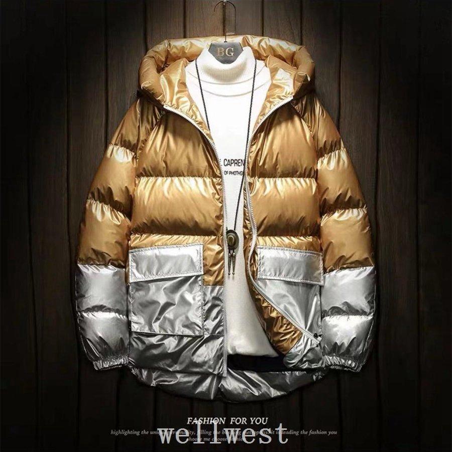 ダウンジャケットメンズショット丈韓国ファッションオシャレピカピカかっこいい代30代40代秋 冬カジュアル中綿大きいサイズ Keser No