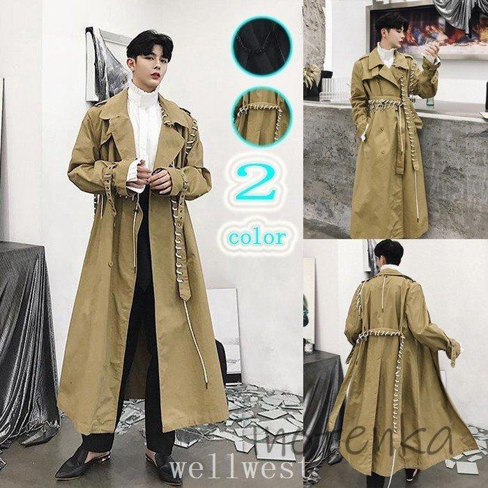 トレンチコート超ロング丈メンズロングコート通勤コートスプリングコートダスターコート紳士服アウター22春秋個性的かっこいい ファッション Numaqlo コート アウター 男性用トレンチコートチェスターロングジャケット無地 Wel トレンチコート超ロング丈メンズ