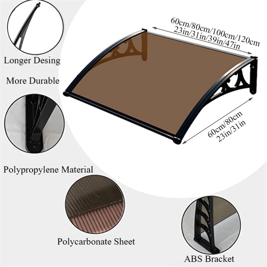 ひさし 雨よけ 雨よけ 屋根 ベランダ 雨よけ，日除け 後付け 雨雪パネルをミュート パティオ日除けそし 透明シールド 設置簡単，玄関 住宅庇 屋根庇 ひさし｜numasawashoten｜07