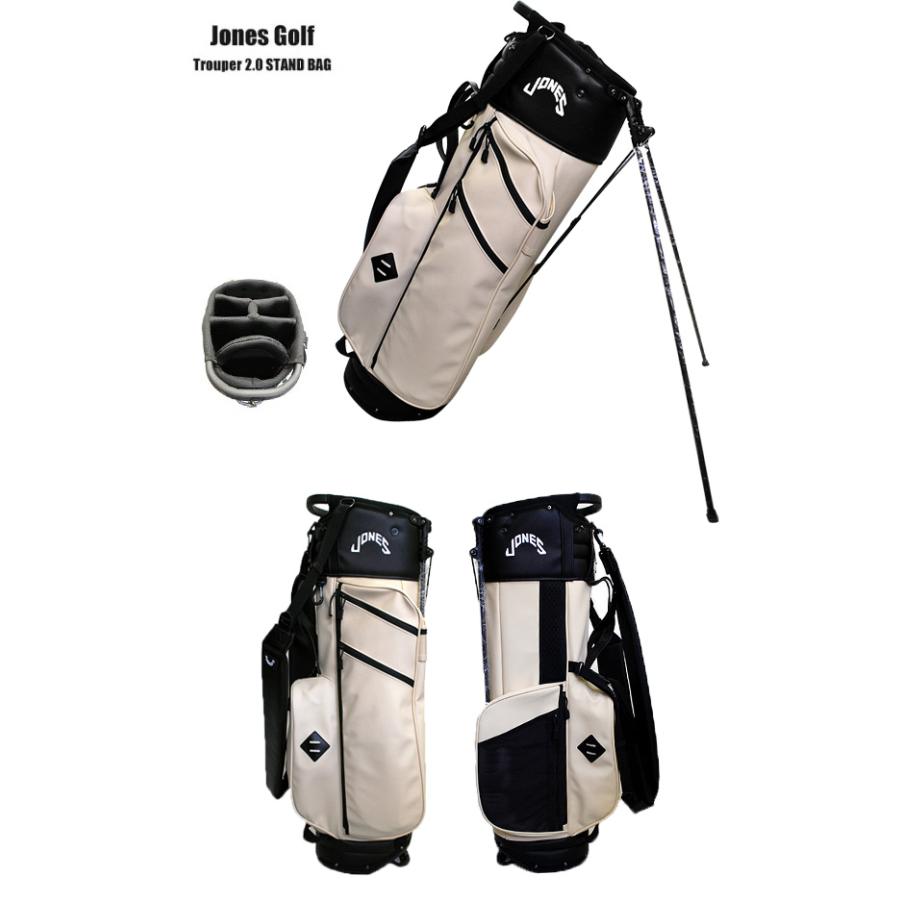 ジョーンズ JONES Trouper Stand Bag Cream/Black キャディ ジョーンズ JONES Trouper Stand Bag Cream/Black キャディ