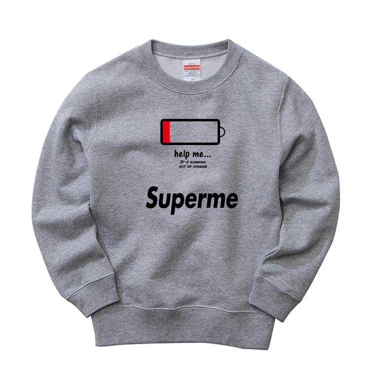 ストリート大人気ブランド スウェット トレーナー sweat helpme 電池