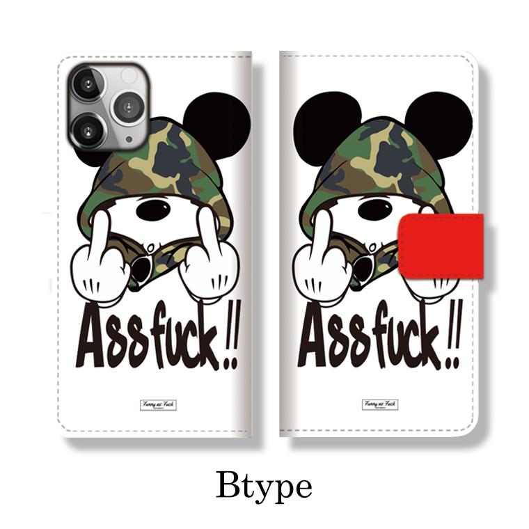 全機種対応 手帳型 iPhone16 ケース iPhone Galaxy Xperia AQUOSPHONE ass Mouse FUCK ファック ネズミッキー パロディ おもしろ デザイン 可愛い |  | 03