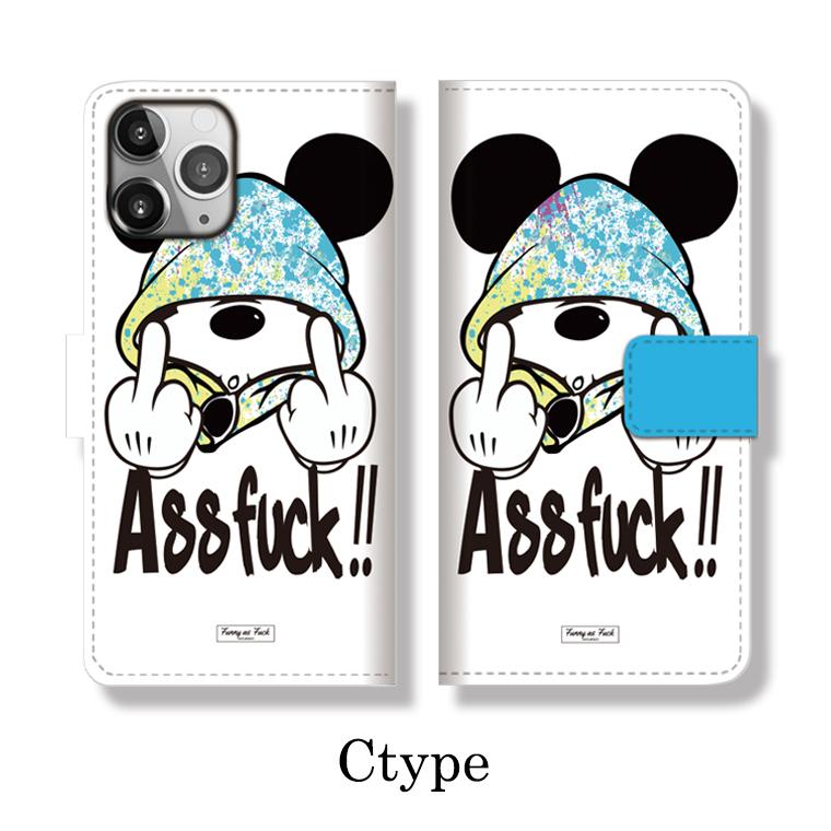 全機種対応 手帳型 iPhone16 ケース iPhone Galaxy Xperia AQUOSPHONE ass Mouse FUCK ファック ネズミッキー パロディ おもしろ デザイン 可愛い |  | 04