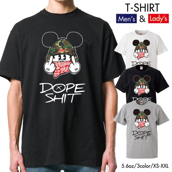 ストリート大人気ブランドTシャツ オリジナル ねずみ マウス バンダナ アウトロー sup Fuck Mouse ネズミッキー おもしろ おしゃれ トレンド｜numbers