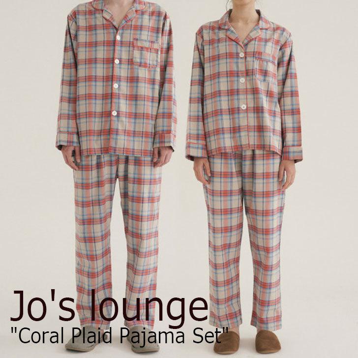 超歓迎 ジョーズラウンジ ルームウェア Jo S Lounge メンズ レディース Coral Plaid Pajama Set コーラル プラッド パジャマ セット Coral コーラル 5 ウェア 残りわずか Cih Dev Humbird Com
