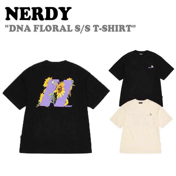 ノルディ Tシャツ NERDY DNA FLORAL S/S T-SHIRT DNAフローラル ショートスリーブ Tシャツ BLACK CREAM 半袖 ノルディー ウェア 半袖 安い