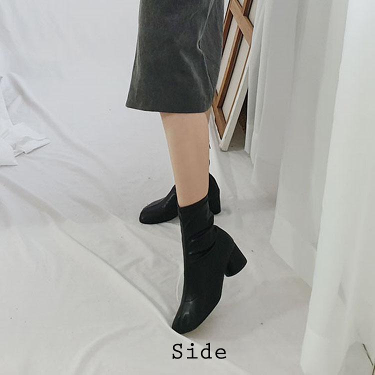 ブーツ 足袋ブーツ レディース 足袋 タビ ヒール 丸ヒール ミドル アンクル 黒 ブラック 白 ホワイト 茶 ブラウン 韓国 ファッション Fh Xx Tbmducbt Nuna ヤフー店 通販 Yahoo ショッピング