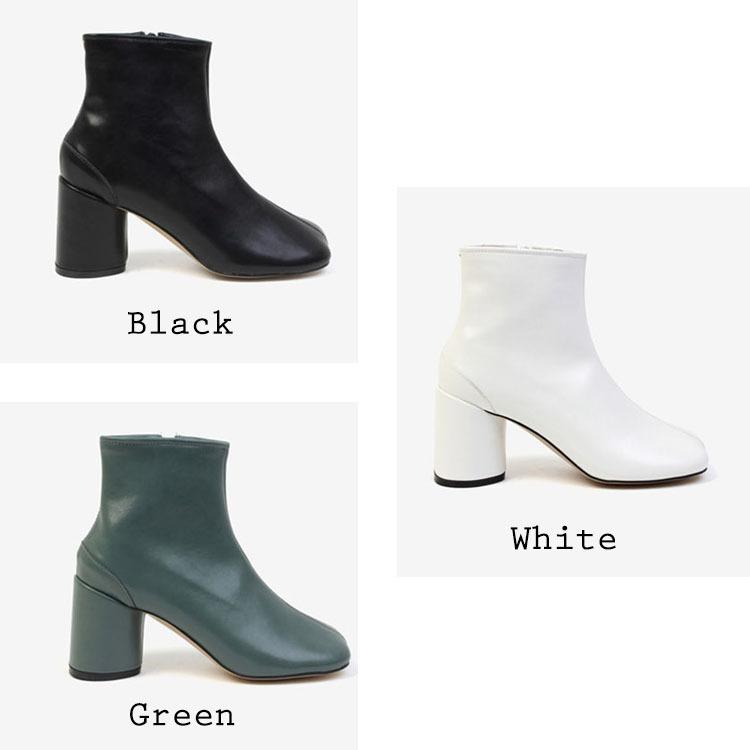 ブーツ 足袋ブーツ レディース 足袋 タビ ヒール 丸ヒール アンクル 黒 ブラック 白 ホワイト 緑 グリーン 韓国 ファッション Fh Xx Untbakbt Nuna ヤフー店 通販 Yahoo ショッピング