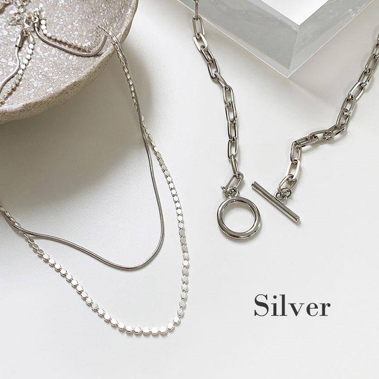 ネックレス チェーンネックレス レディース レイヤード 重ね付け チェーン Tバー T字バー Silver シルバー Gold ゴールド 韓国 ファッション Fi Xx 2pfllynk Nuna ヤフー店 通販 Yahoo ショッピング