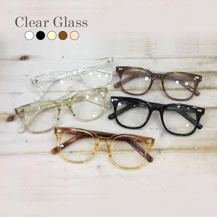 韓国 ファッション メガネ ウェリントン ダテ 伊達 シアー クリア ベージュ 黒 ブラック 茶 ブラウン 黄 イエロー レディース Fi Xx No5478gl Nuna ヤフー店 通販 Yahoo ショッピング