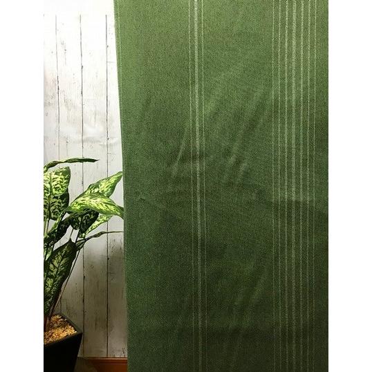 cloth shop 布や ストライプ 遮光 ダークグリーン カーテン 生地 切