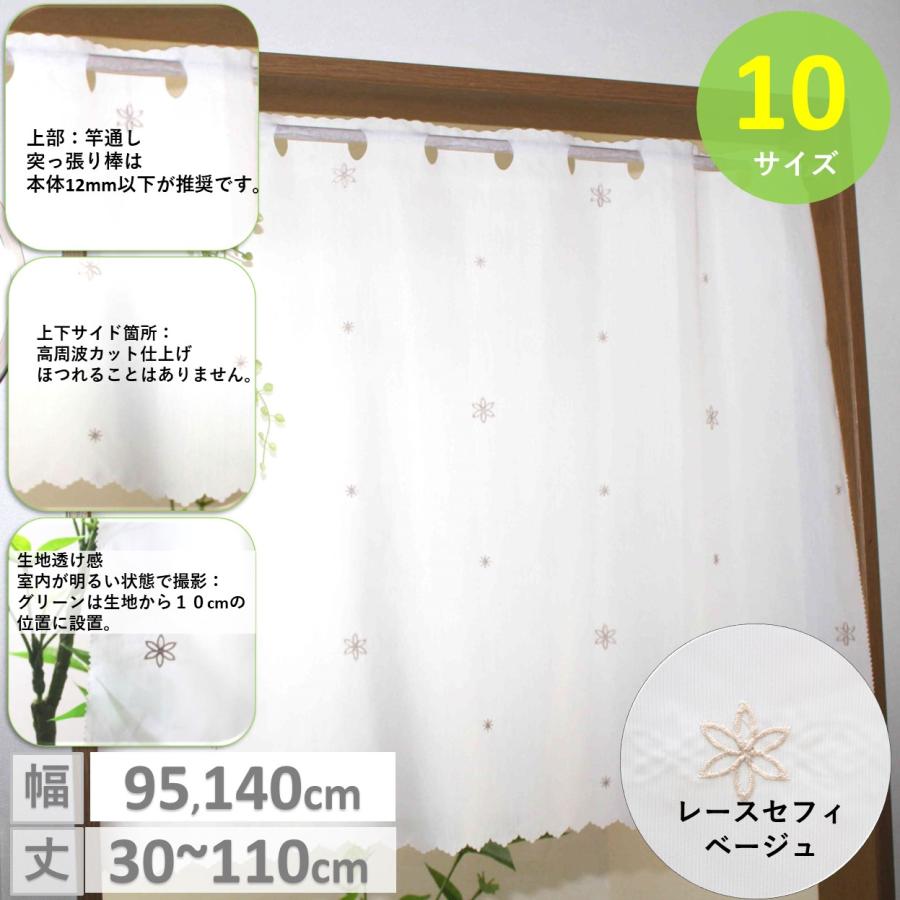 cloth shop 布や カフェカーテン おしゃれ 北欧 レース 小窓 UV 防炎