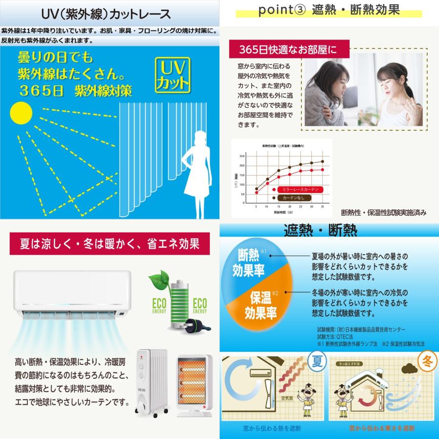 cloth shop 布や レースカーテン 安い 2枚組 幅 100 サイズ 既製品