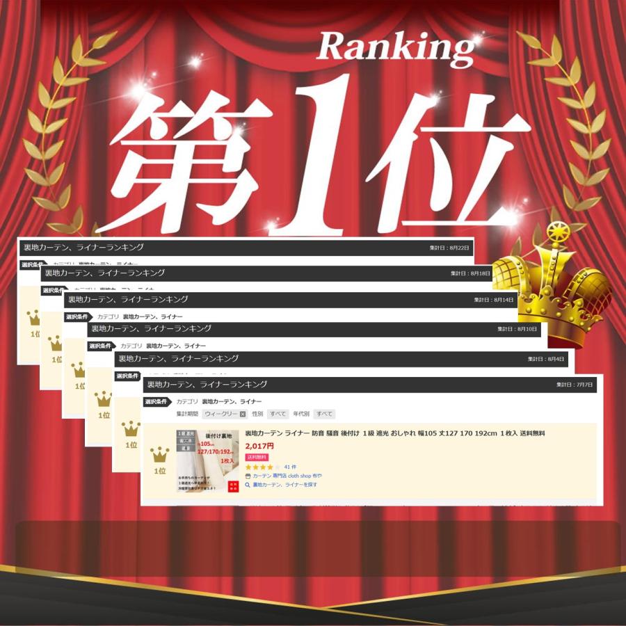 cloth shop 布や 裏地カーテン ライナー 防音 騒音 後付け 1級 遮光