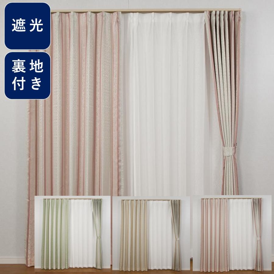 ユニベール（UNIVERS） カーテン 遮光 2枚組 おしゃれ 安い 裏地付き