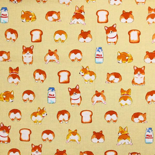 焦げ目犬パン シーチング生地 ハンドメイド 雑貨 インテリア Dog コーギー 犬 入園 入学 学校 50cm単位 013 17 Ap 1 生地通販 布1000ネット ヤフー店 通販 Yahoo ショッピング