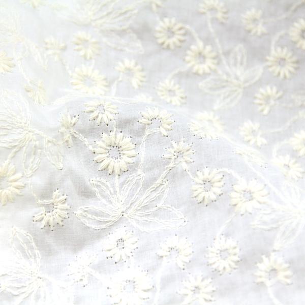 刺繍 タンポポ綿ローン 綿ローン刺繍生地 ハンドメイド レース スカート ワンピース パンツ 刺繍 50cm単位 021 12 I 生地通販 布1000ネット ヤフー店 通販 Yahoo ショッピング