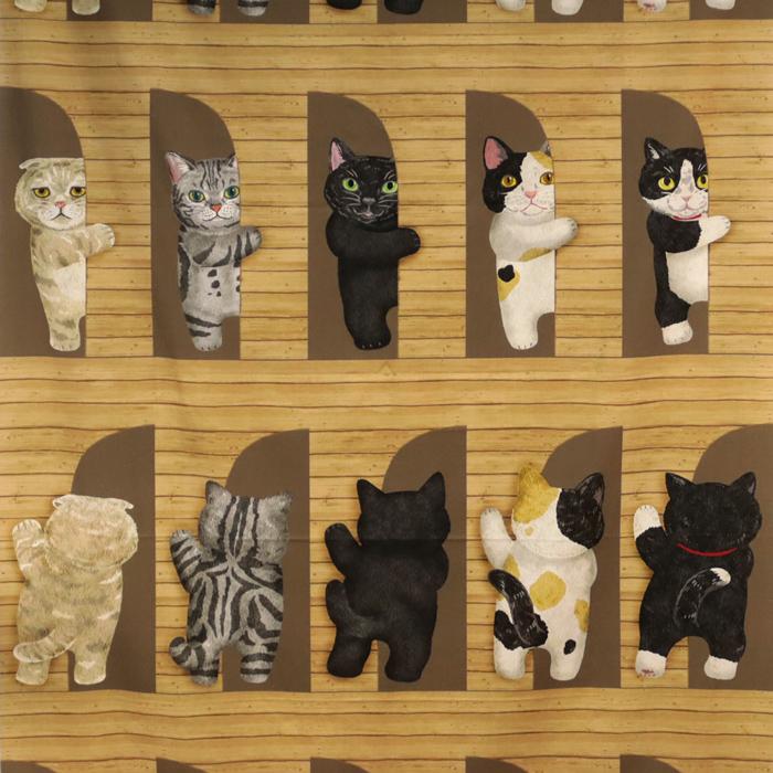 生地 布地 布 無料レシピ有 パネルカット 壁からひょっこり猫たち HOME  