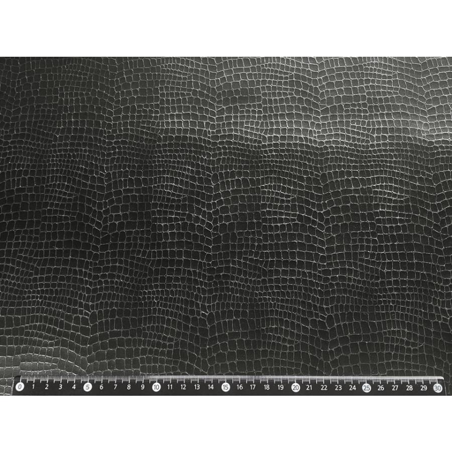 ゴン太　９０　L字　合皮　その１ ワニ柄 合皮レザー生地 エンボス【ベーシックソフト 黒】 [BC-08