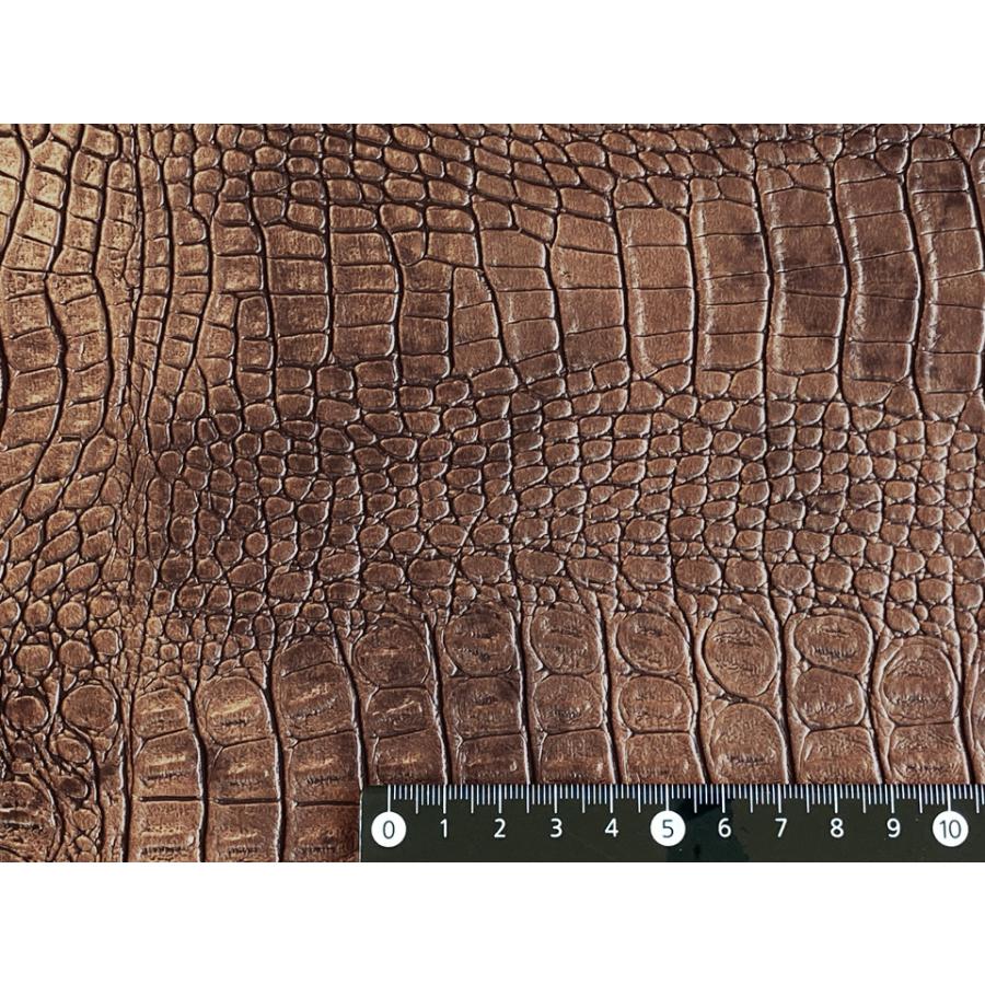 ワニ革 合皮レザー生地【リッチクロコダイル ブロンズ】 [CROCO