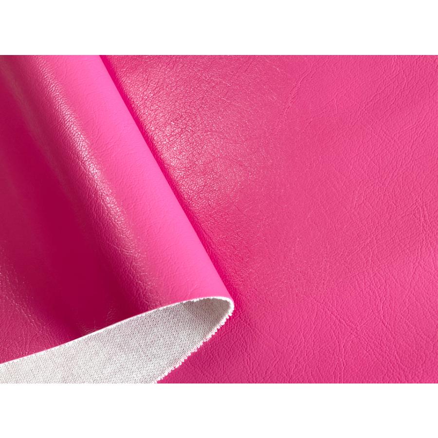 合皮レザー生地 原色系 無地 難燃【ツヤあり ローズピンク】 [EURO-07