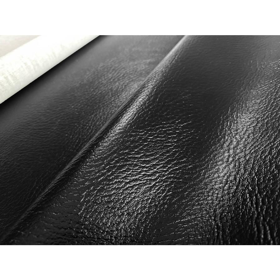 特価巾85】合成皮革レザー生地【シボ大 ややツヤあり 黒】 : 合