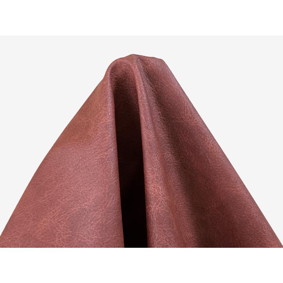 合皮レザー生地【伸縮 ヴィンテージ風 難燃 レッドブラウン
