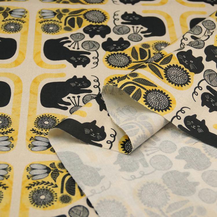 生地 布地 布 おとぎの国の猫と仲間たち 365CAT.ART シーチング生地