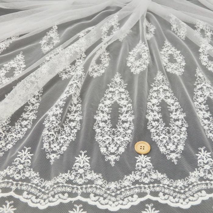 生地 布地 布 46766 チュールボーダーレース生地 再入荷28回目