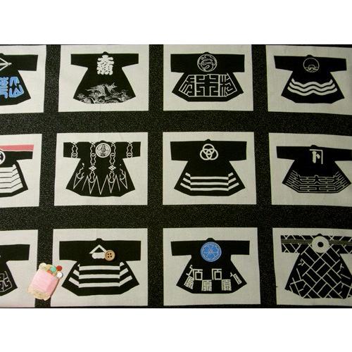 手染め和柄コットン生地・匠 はんてん（黒） 段単位 切り売り |  | 02