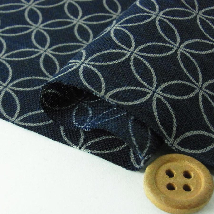 和柄コットン生地・藍染調 七宝つなぎ 10cm単位 切り売り |  | 01