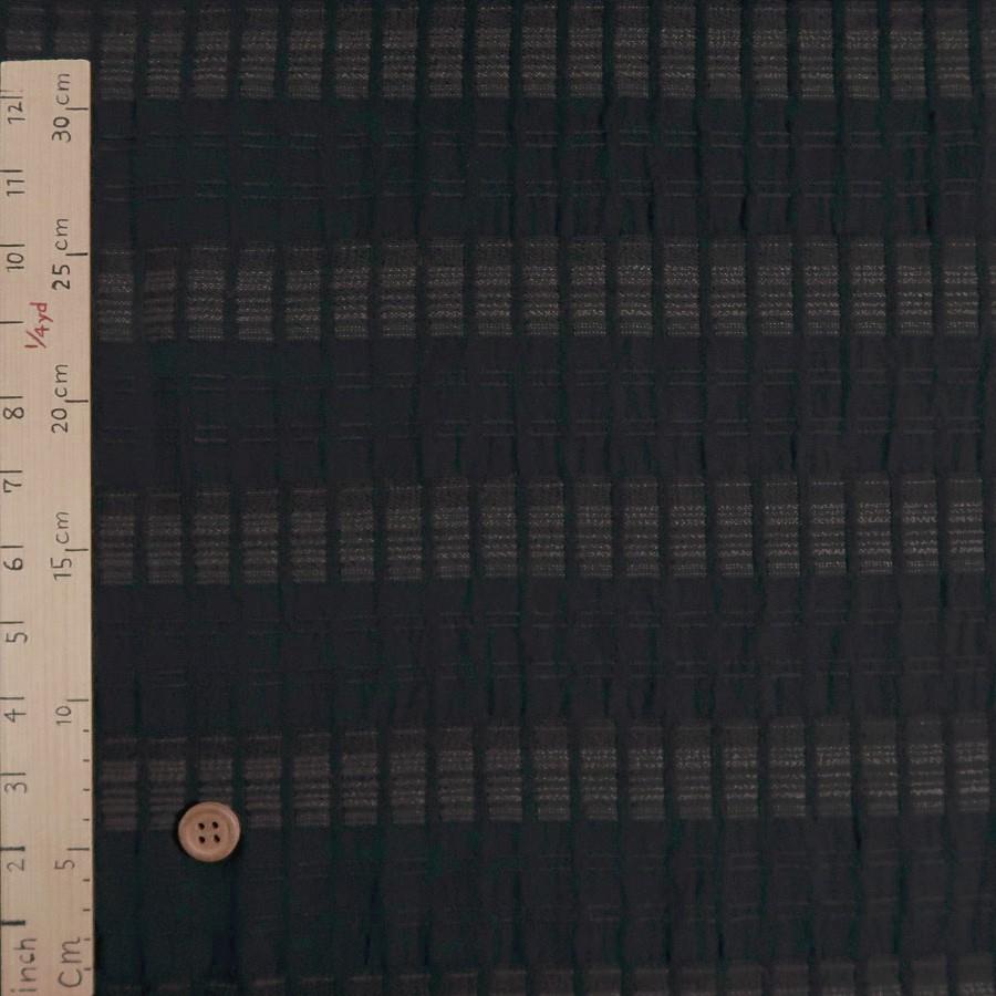 コットンウールドビー生地 ふんわりボーダーステッチ(チャコール) 10cm単位 切り売り |  | 02