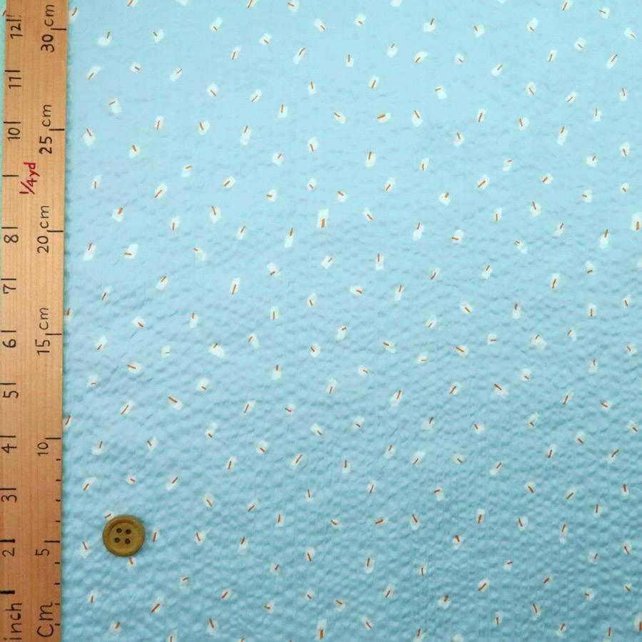 コットン生地 ふんわりウェーブ おしゃれなあられ模様(水色) 10cm単位 切り売り |  | 02