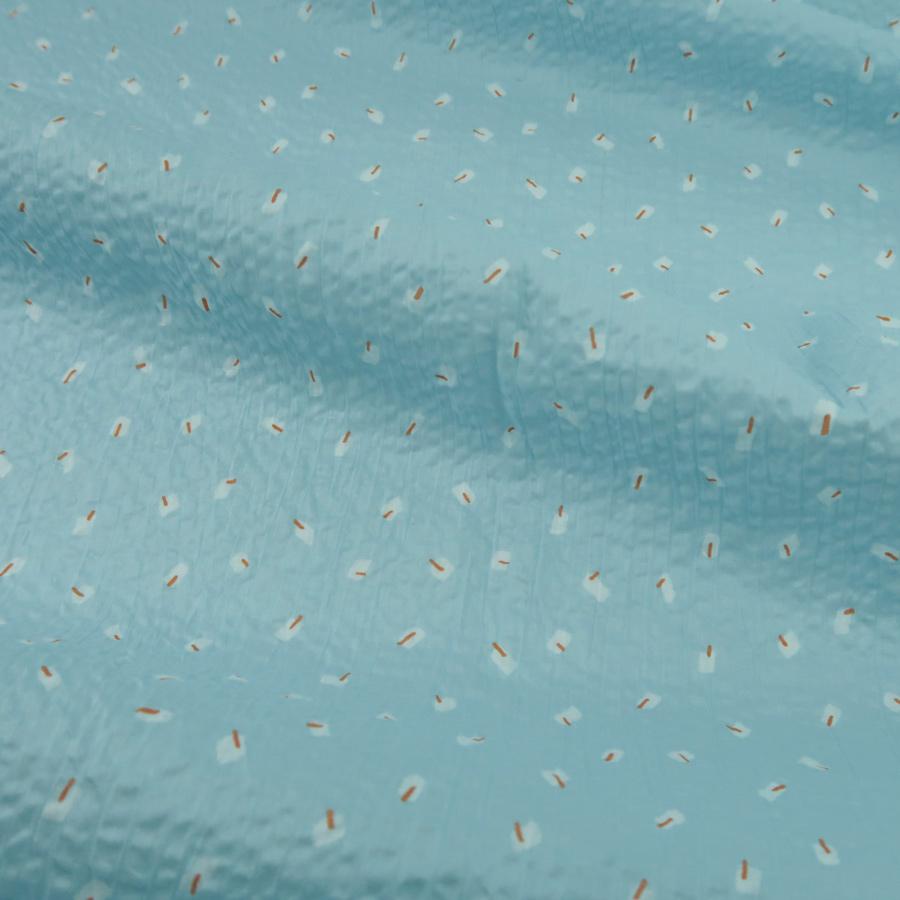 コットン生地 ふんわりウェーブ おしゃれなあられ模様(水色) 10cm単位 切り売り |  | 03